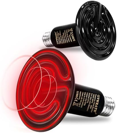 75W Reptile Heat Lamp, Ceramic Heat Emitter (2 Packs 0.25 inch-75mm) - E26 for Terrariums, Turtle, Lizard, Bearded Dragon, Snake, Reptiles, Amphibian, Pet Brooders, Chicken Incubation