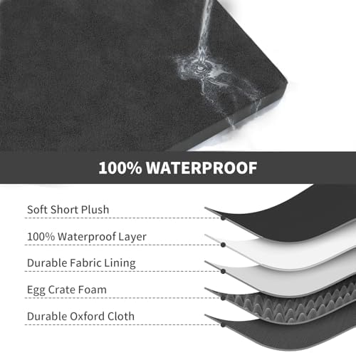 Large Waterproof Orthopedic Dog Bed with Egg Crate Foam