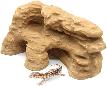 Reptile Hide Shale Scape Step Ledge Backdrop, Reptile Corner Rock Basking Platform Cave Hideout Tank Accessories Decorations, Great for Reptiles, Amphibians, Leopard Gecko, Snake, Frogs, Turtle