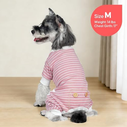 KYEESE Striped Dog Pajamas for Small Dogs Stretchy Onesie for Daily Wear