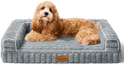 Orthopedic Medium Dog Bed Furry Pet Bed, Washable Cover 30''X20''