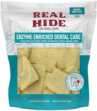 Real Hide Enzyme Enriched Dental Care Dog Dental Chews, Small, 8.5 oz