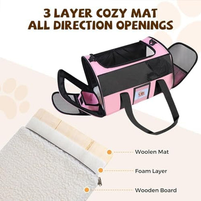 Large Soft Cat Carrier Up to 28 Lbs, Washable Pet Bag Medium to Big Pets