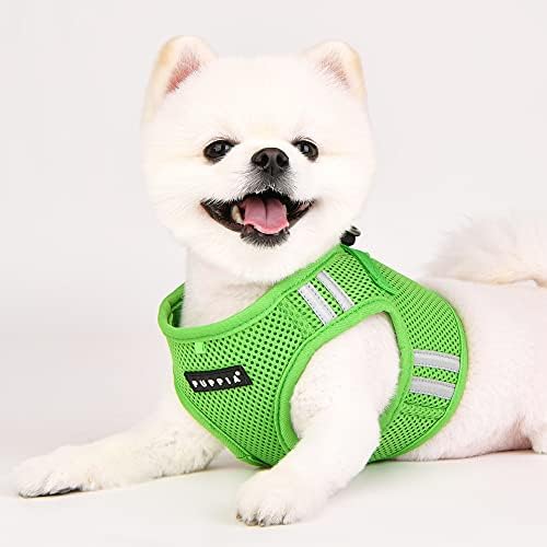 Puppia Soft Vest Dog Harness No Choke Step-in Reflective Triple Layered Breathable Mesh for Small and Medium Dog, Green, X-Large