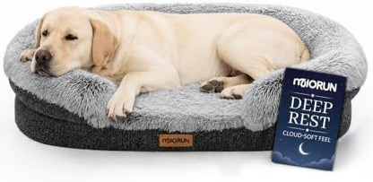 Miorun Fluffy Orthopedic Dog Beds Large Sized Dog, 48" Bolster Sofa Bed
