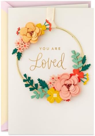 Hallmark Signature Mother's Day Card (Removable Floral Wreath) for Friendship, Birthday, Valentine's Day