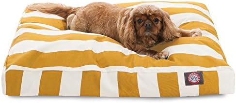 Majestic Pet Medium Dog Bed, Rectangular, Polyester, Washable, 36x29x4 Inch, Yellow