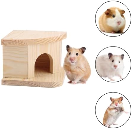 Joyzan Hamster Hideout Wooden House, Chamber Mouse Playing Hiding Chewable