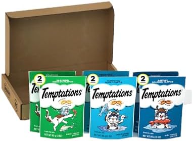 Temptations Classic Crunchy Cat Treats, Seafood Lovers, 3 oz, 6 Pack