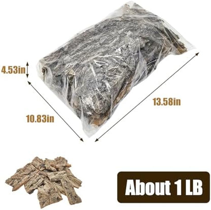 VCEPJH Reptile Bark Bedding,1 LB Natural Cork Bark for Reptiles Flat Cork Wood Terrarium Substrate Tank Supplies for Snake Spiders Bearded Dragons Hermit Crabs Geckos