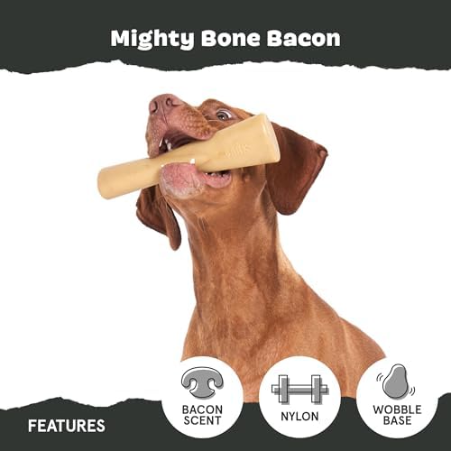 BarkBox Mighty Bone Bacon Super Chewer - Toy for Small Dogs