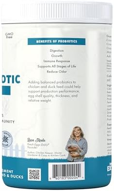 Fresh Eggs Daily Poultry Probiotics Feed Supplement – Natural Digestive & Immune Support for Chickens & Ducks – Enhances Egg Quality & Reduces Odor – 1 lb
