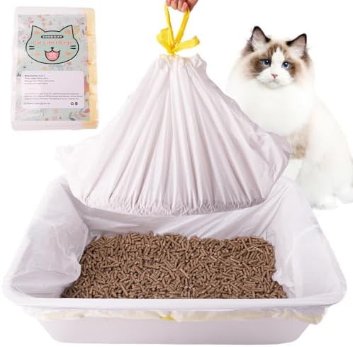 Litter Box Liners 40 Count, 37" x 18" Jumbo 3MIL Thicken Cat Litter Bags Tear Resistant Disposable Cat Litter Liners for XL Stainless Steel Litter Box and Other Suitable Size Litter Box