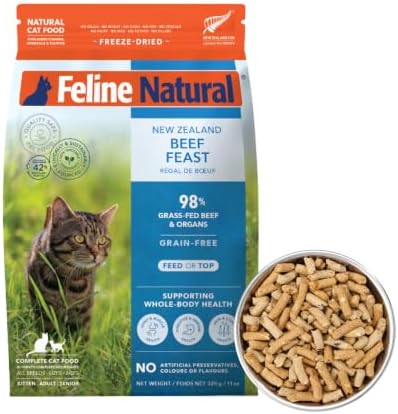 Feline Natural - High Protein Freeze Dried Dry Cat Food with 98% Meat