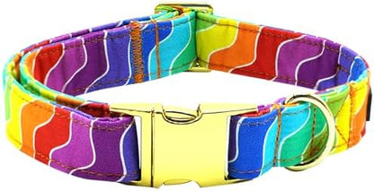 Dog Collar, LGBT for Pride Month Durable Metal Pet Collar Rainbow Girl Boy Dog Collar Adjustable for Small Medium Large Dogs