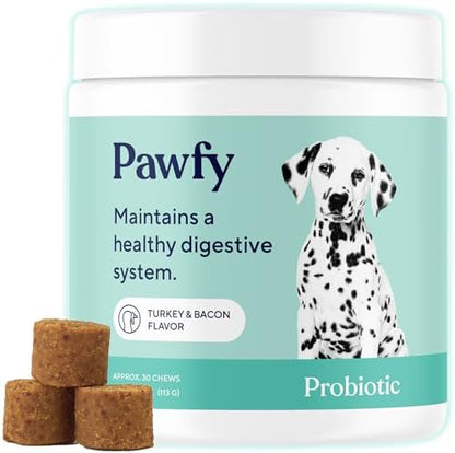 Pawfy Probiotics for Dogs - Digestive & Gut Health Supplement for Yeast