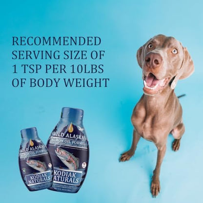 18oz Wild Alaskan Salmon Oil Formula for Dogs, Omega 3 Fish Oil with EPA & DHA – Skin & Coat, Joint, Heart & Immune Support – Helps Itching, Shedding & Dry Skin – Liquid Supplement