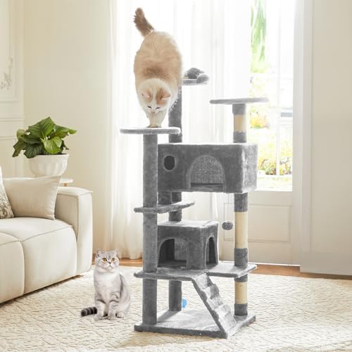 DUMOS 54 Inch Cat Tree Tower with Scratching Posts, Indoor Use