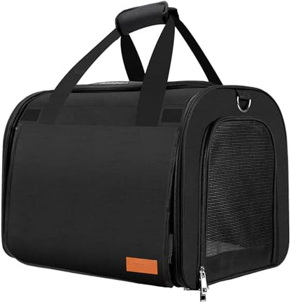 TWDEPART Cat Carrier Backpack - Multifunctional, Firm & Foldable with Roll-Up Shade, Breathable Design Includes Collapsible Bowl & Cushion (Black)