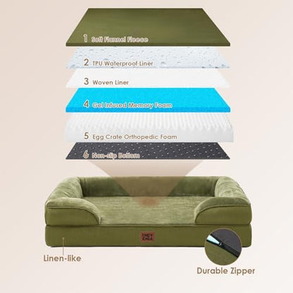 EHEYCIGA Orthopedic XXL Dog Bed, Waterproof Washable XL Big Pet Bed 46"