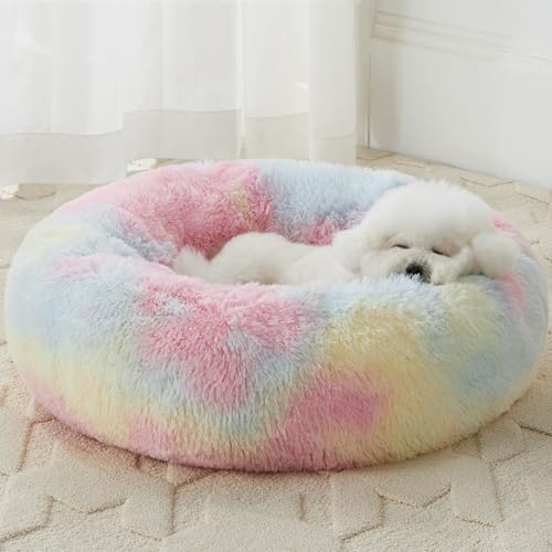 WNPETHOME Large Round Calming Dog Bed Cat Bed for Comfy Sleep