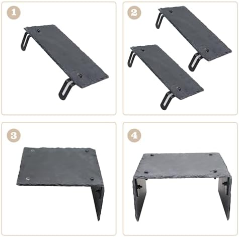 Bearded Dragon Tank Accessories, Slate Rocks for Reptiles, Bearded Dragon Basking Platform, Habitat Hide for Bearded Dragons, Tortoise, Gecko, Snake and Other Reptile & Amphibian
