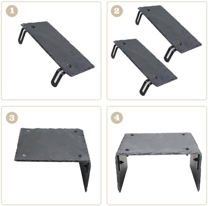 Bearded Dragon Tank Accessories, Slate Rocks for Reptiles, Bearded Dragon Basking Platform, Habitat Hide for Bearded Dragons, Tortoise, Gecko, Snake and Other Reptile & Amphibian