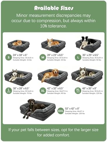Spotted Play Orthopedic Dog Bed with Sides - Sofa Beds for Extra Large Dogs, Supportive Foam Pet Couch Bed with Washable Removable Cover, Waterproof Lining and Non-Slip Bottom, Dark Grey - XXL