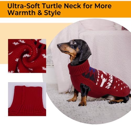 Lelepet Mini Dachshund Sweater Turtleneck Dog Sweaters for Small Dogs XS-XL