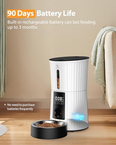 Petory Automatic Cat Feeder - Rechargeable Food Dispenser for Cats and Dogs