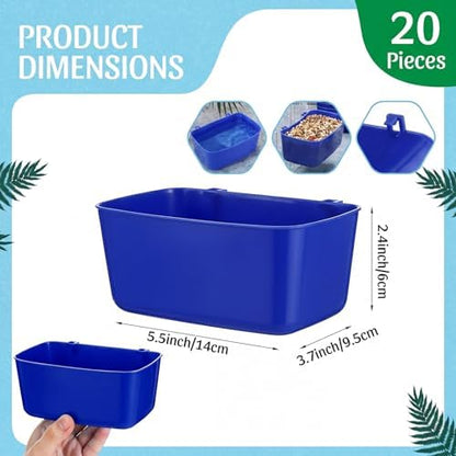 Zhehao 20 Pcs Poultry Water Cups Chicken Waterer Cups 18 oz, Dark Blue