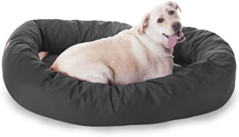 Majestic Pet Bagel Calming Dog Bed, 52 Inch X-Large, Round, Washable, Gray
