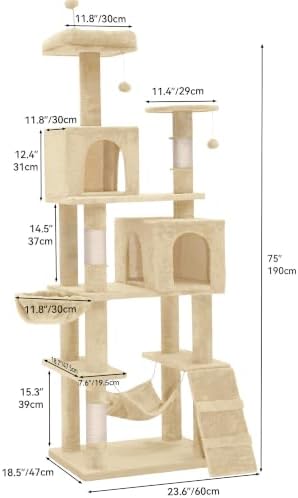 YITAHOME 75 Inch Heavy Duty Cat Trees for Large Cats