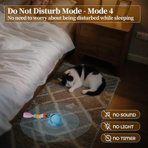 ORSDA Cat Toys for Indoor Cats, New Intelligent Voice Timing Touch Control Cats Ball, Simulate Mouse Sound Kitten Toy, Automatic Interactive Moving Cat Toy for All Ages