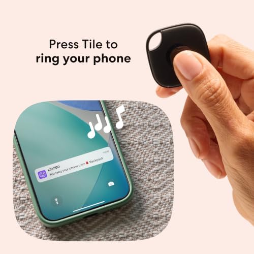 Life360 Tile Starter Pack - Bluetooth Trackers and Item Finders for Keys, Wallets & More. Both iOS and Android Compatible. Phone Finder. 2-Pack (Black Mate/Slim)