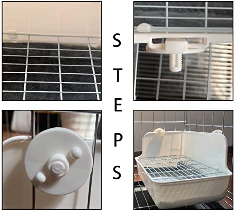 11Pcs Rabbit Litter Box Toilet,Bunny Corner Litter Bedding Plastic Square Grate Guinea Pig Bunny Ferret Hamster Hedgehog, Potty Trainer Bedding Box for Guinea Pig Ferret Hamster Hedgehog (White)