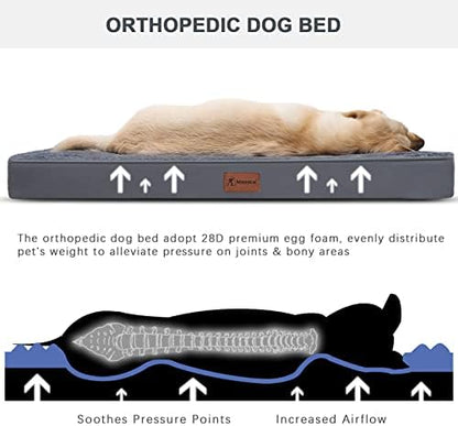 Waterproof Extra Large Size Dog Crate Bed Orthopedic 44x32 Grey