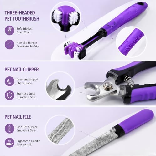 Cat Grooming Kit,Kitten Puppy Pet Dog Grooming Kit,Dog Slicker Brush,9PCS
