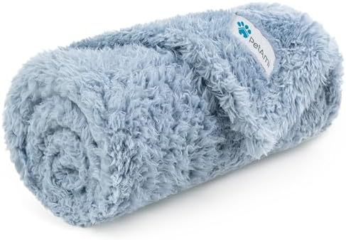 PetAmi Soft Plush Sherpa Dog Blanket for Pet Cat, Small 24x32, Dusty Blue