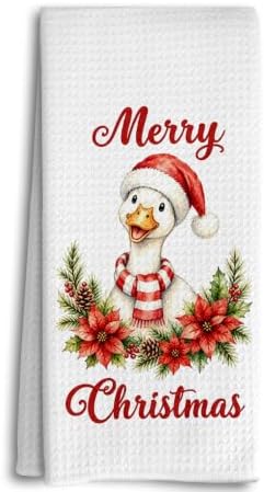 Merry Christmas Goose Kitchen Dish Towels Dishcloth 16x24 Inches