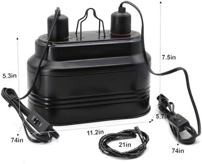 MECESOR Dual Reptile Lamp Fixture with Independent Switches, UVB & Basking Bulb Holder for Glass Terrarium Habitat - Reptile Light Fixture for Bearded Dragons,Turtles,Snakes & Lizards