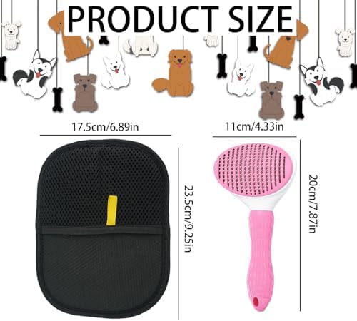 Pet Hair Remover Gloves 2 Pack with Comb, Reusable Electrostatic Pet Hair Removal Mitt for Couch, Car Seats, Clothes & Bedding, Dog & Cat Fur Remover for Furniture & Upholstery