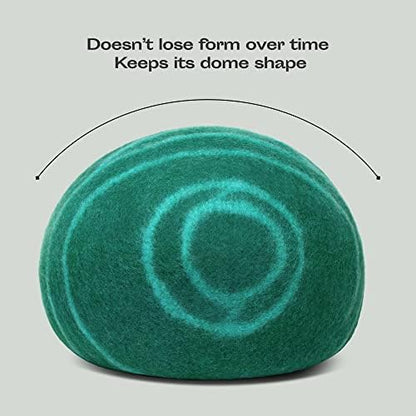 MEOWFIA Cat Cave - Merino Wool Bed for Indoor Cats (Emerald, Large)