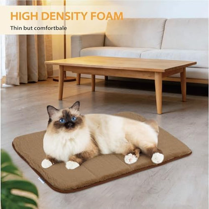 Dog Crate Pad for Medium Dog - 30"x20" Memory Foam Dog Bed, Washable & Anti-Slip Dog Bed Mat, Ultra Soft Kennel Pad for Dogs Cozy Sleeping Mat, Khaki