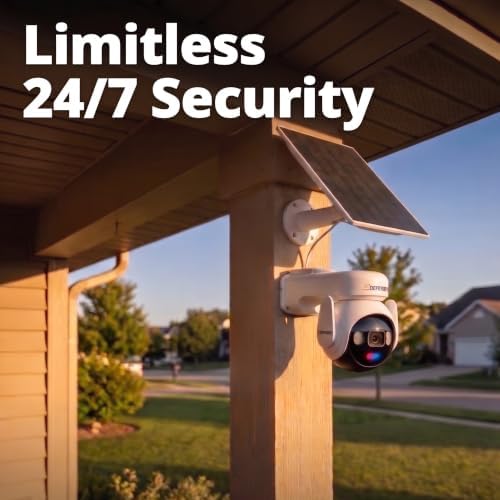 Defender AI 4K Guard Ultra-Charge AOV Wireless Battery Security Camera, 24/7 Recording, 360° PTZ, AI Tracking, Setup in 5 Minutes, 10,000mAH Battery, 5W Solar Panel, Guard App (1-Pack, 64GB SD Card)