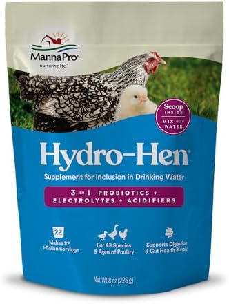 Manna Pro Hydro-Hen Poultry Electrolyte, Digestive & Probiotic, 8 oz