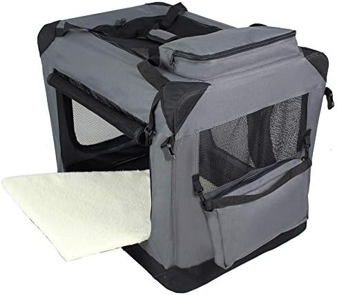 EliteField 3-Door Soft Dog Crate with Bed & Carrying Bag (2-Year Warranty)