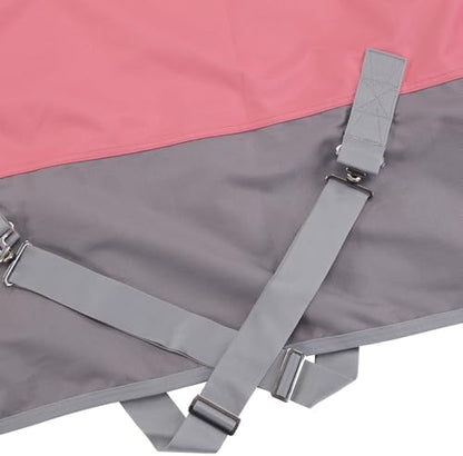 LEAFOREST 1200D Horse Blanket Waterproof Breathable Turnout (no Filling) Standard Neck Horse Sheet Pink Grey 75IN