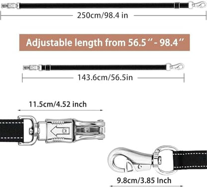 4 Pack Heavy-Duty Cross Ties for Horse - Adjustable Nylon Cross Ties with Panic Snap and Bull Snap (56.5"-98.4"), All-in-One Set with 4 Pack Tie Rings & 16 Matching Screws. (4 Pack-B)