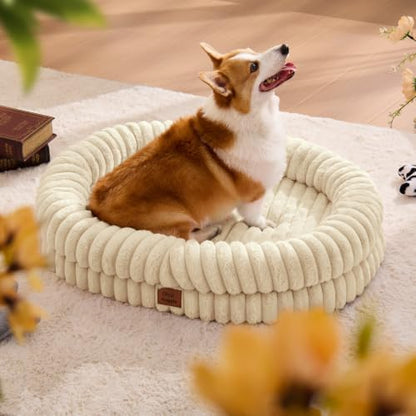 ChiXnuggle Orthopedic Dog Bed, Washable Cover, Faux Fur Bolster Pet Couch
